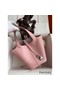 Hermes Picotin Lock 18 Handmade Bag in Rose Sakura Clemence Leather Replica