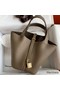 Hermes Picotin Lock 18 Handmade Bag in Taupe Clemence Leather Replica