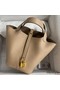 Hermes Picotin Lock 18 Handmade Bag in Trench Clemence Leather Replica
