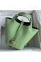 Hermes Picotin Lock 18 Handmade Bag in Vert Criquet Clemence Leather Replica