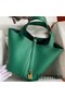 Hermes Picotin Lock 18 Handmade Bag in Vert Vertigo Clemence Leather Replica