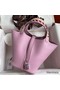 Hermes Picotin Lock 18 Tressage De Cuir Bag in Mauve Sylvestre Epsom Calfskin Replica