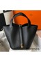 Hermes Picotin Lock 22 Bag In Black Clemence Leather Replica