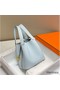 Hermes Picotin Lock 22 Bag In Blue Brume Clemence Leather Replica