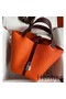 Hermes Picotin Lock 22 Bicolor Handmade Bag in Orange and Burgundy Swift Leather Replica