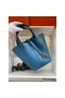 Hermes Picotin Lock 22 Handmade Bag in Blue Jean Clemence Leather Replica