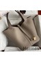 Hermes Picotin Lock 22 Handmade Bag in Gris Asphalt Clemence Leather Replica