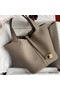 Hermes Picotin Lock 22 Handmade Bag in Gris Asphalt Clemence Leather Replica