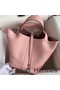 Hermes Picotin Lock 22 Handmade Bag in Pink Clemence Leather Replica