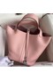 Hermes Picotin Lock 22 Handmade Bag in Pink Clemence Leather Replica