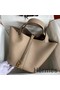 Hermes Picotin Lock 22 Handmade Bag in Tourterelle Clemence Leather Replica