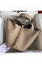 Hermes Picotin Lock 22 Handmade Bag in Tourterelle Clemence Leather Replica