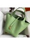 Hermes Picotin Lock 22 Handmade Bag in Vert Criquet Clemence Leather Replica