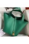 Hermes Picotin Lock 22 Handmade Bag in Vert Vertigo Clemence Leather Replica
