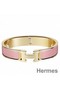 Hermes Pink Enamel Clic H PM Bracelet Replica