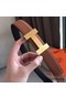 Hermes Quizz 32mm Reversible Belt In Brown Clemence Leather Replica