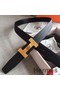 Hermes Quizz 32mm Reversible Belt In Cafe Clemence Leather Replica