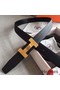 Hermes Quizz 32mm Reversible Belt In Cafe Clemence Leather Replica