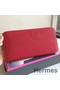Hermes Red Clemence Azap Zipped Wallet Replica
