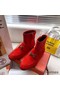 Hermes Red Suede Saint Honore Ankle Boots Replica