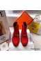 Hermes Red Suede Saint Honore Ankle Boots Replica