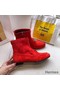 Hermes Red Suede Saint Honore Ankle Boots Replica