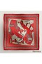 Hermes Red Zouaves et Dragons Bandana Shawl 140 Replica