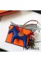 Hermes Rodeo Horse Bag Charm In Blue/Camarel/Red Leather Replica