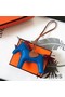 Hermes Rodeo Horse Bag Charm In Blue/Camarel/Ruby Leather Replica