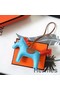 Hermes Rodeo Horse Bag Charm In Ciel/Camarel/Orange Leather Replica
