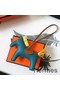 Hermes Rodeo Horse Bag Charm In Cyan/Camarel/Yellow Leather Replica