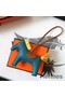 Hermes Rodeo Horse Bag Charm In Cyan/Camarel/Yellow Leather Replica