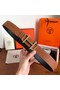 Hermes Royal 38MM Reversible Belt In Brown Clemence Leather Replica
