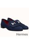 Hermes Royal Loafers In Blue Suede Leather Replica