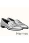 Hermes Royal Loafers In Silver Metallic Lambskin Replica