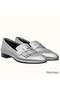 Hermes Royal Loafers In Silver Metallic Lambskin Replica