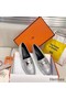 Hermes Royal Loafers In Silver Metallic Lambskin Replica