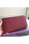 Hermes Ruby Clemence Azap Zipped Wallet Replica