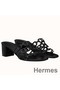 Hermes Tandem Sandals In Black Lambskin Replica