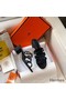 Hermes Tandem Sandals In Black Lambskin Replica