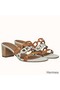 Hermes Tandem Sandals In Brown/White Lambskin Replica