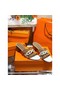 Hermes Tandem Sandals In Brown/White Lambskin Replica