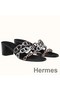 Hermes Tandem Sandals In Gold/Silver Lambskin Replica
