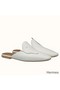 Hermes Tangeria Mules In White Calfskin Replica