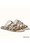 Hermes Thalassa Sandals In Brown/White Lambskin Replica