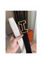 Hermes Tonight 38MM Reversible Belt In Black/White Epsom Leather Replica