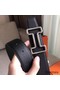 Hermes Tonight 38MM Reversible Belt In Black Clemence Leather Replica