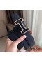 Hermes Tonight 38MM Reversible Belt In Navy/White Epsom Leather Replica