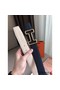 Hermes Tonight 38MM Reversible Belt In Navy/White Epsom Leather Replica