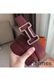 Hermes Tonight 38MM Reversible Belt In Ruby/Gold Epsom Leather Replica